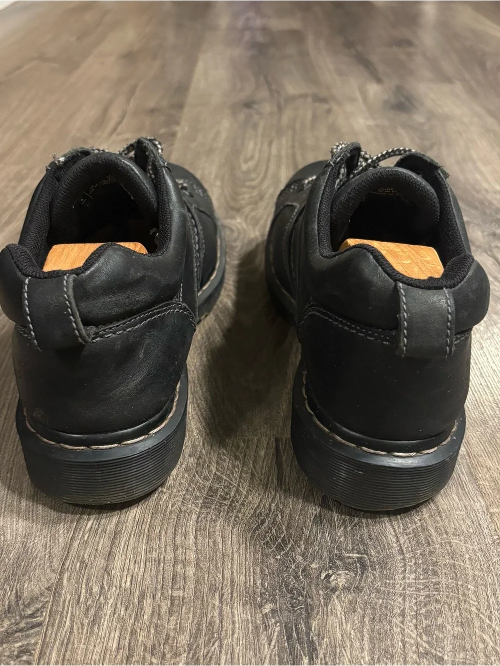 VTG Dr. Martens Finnegan Docs Chunky Oxford Black Leather Shoes Mens Size 10